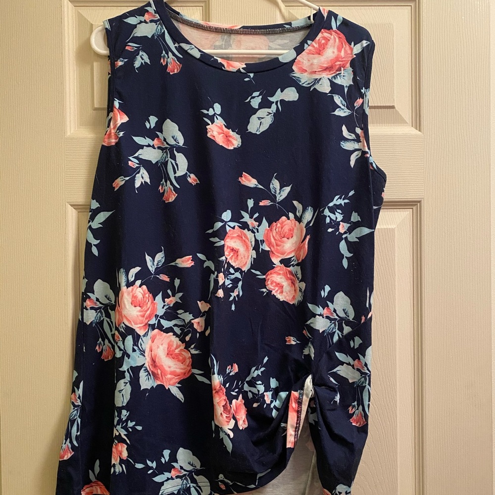 Navy Floral Tank
